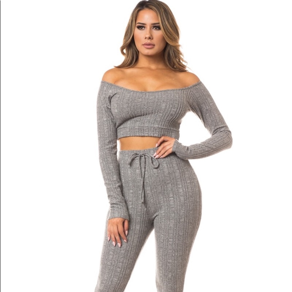 High Waist Crop top and Legging Two Piece Set